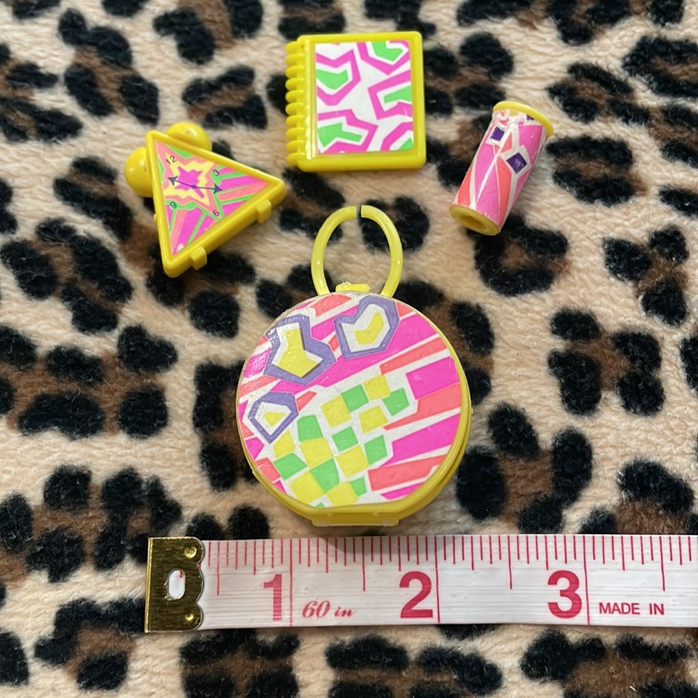 BARBIE Doll 💕 Accessories Lot Vintage 90s Neon Yellow Purse Mini 1990's Toys - Picture 5 of 17